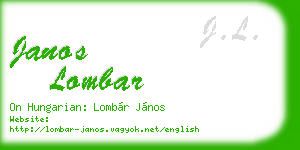 janos lombar business card