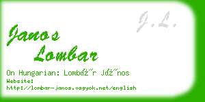 janos lombar business card